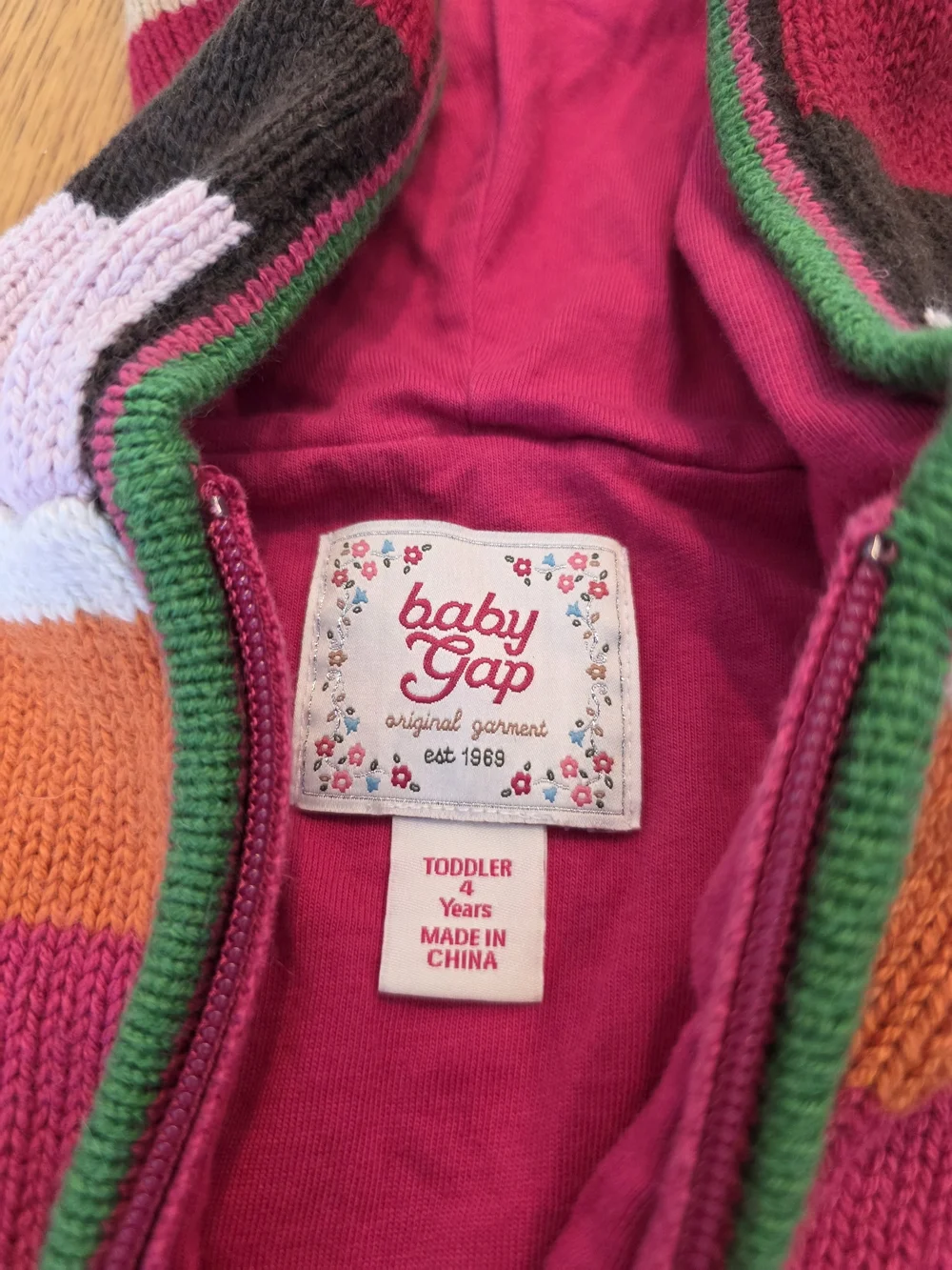 GAP Kids Multicolor Striped Hooded Zip Sweater